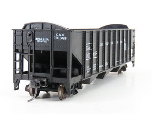 LOT of 2 HO Scale Roundhouse 1499 C&O Progress 3-Bay Open Hopper - Upgraded