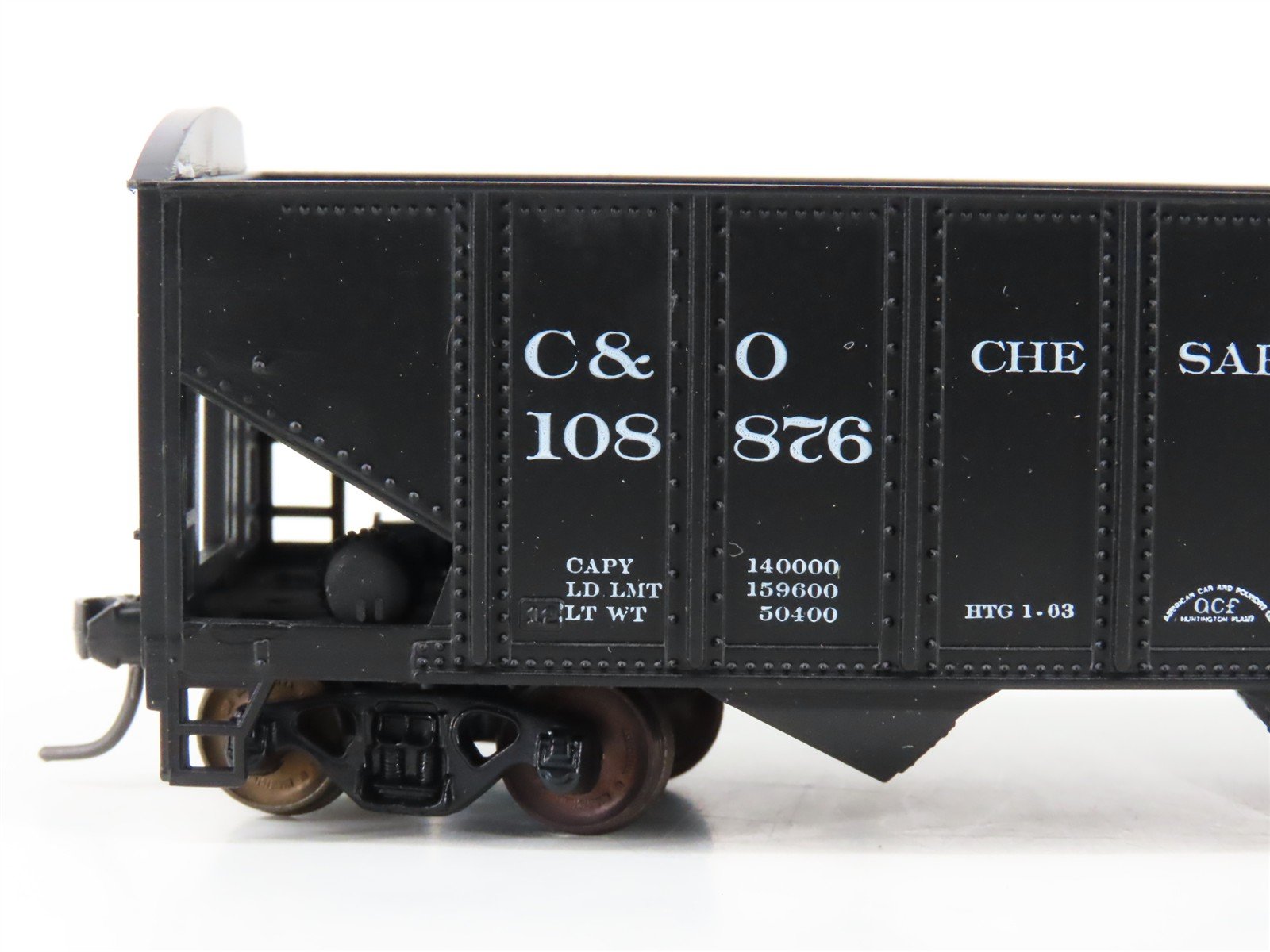 LOT of 2 HO Scale Roundhouse 1499 C&O Progress 3-Bay Open Hopper - Upgraded