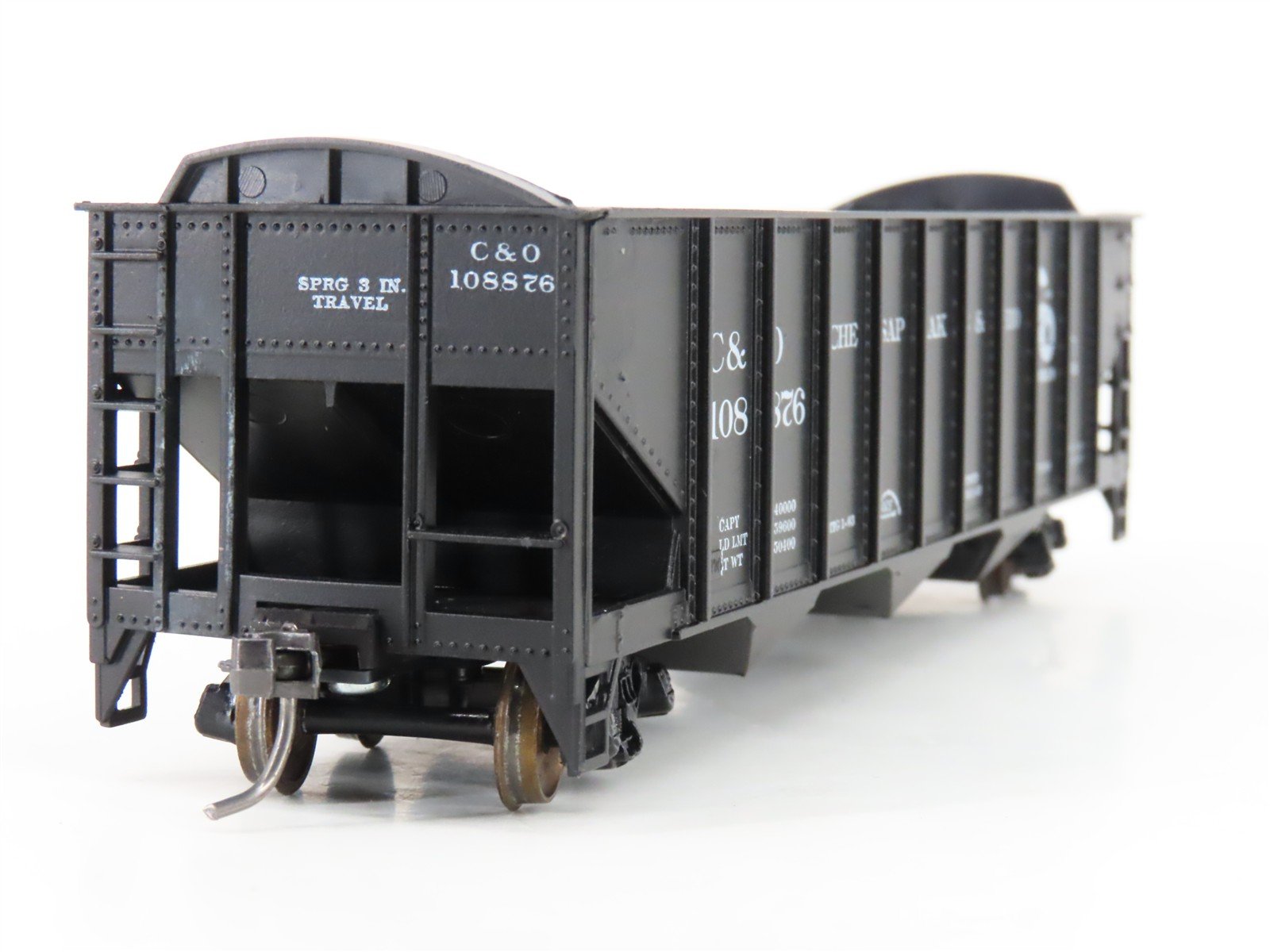 LOT of 2 HO Scale Roundhouse 1499 C&O Progress 3-Bay Open Hopper - Upgraded