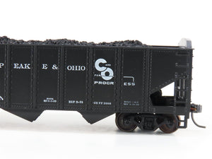 LOT of 2 HO Roundhouse 1499 C&O Progress 3-Bay Hopper w/ Coal Load - Upgraded