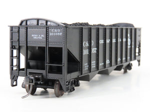 LOT of 2 HO Roundhouse 1499 C&O Progress 3-Bay Hopper w/ Coal Load - Upgraded