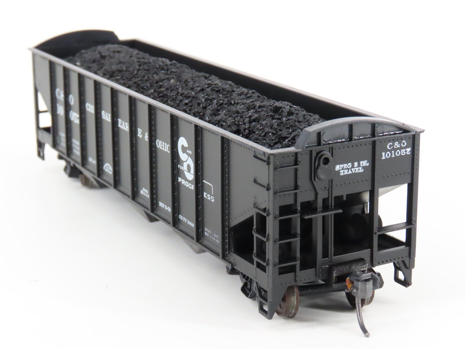 LOT of 2 HO Roundhouse 1499 C&O Progress 3-Bay Hopper w/ Coal Load - Upgraded