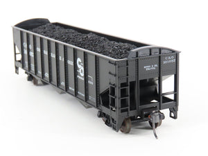 LOT of 2 HO Roundhouse 1499 C&O Progress 3-Bay Hopper w/ Coal Load - Upgraded