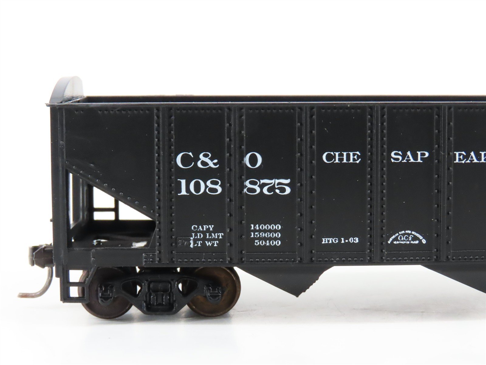 LOT of 2 HO Scale Roundhouse 1499 C&O Progress 3-Bay Open Hopper - Upgraded
