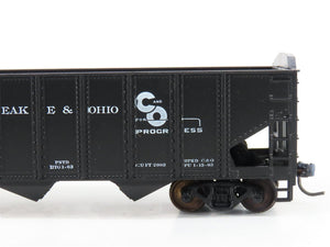 LOT of 2 HO Scale Roundhouse 1499 C&O Progress 3-Bay Open Hopper - Upgraded