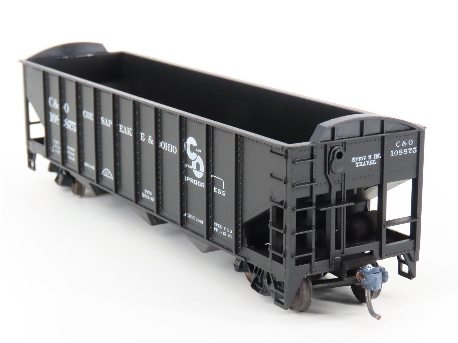LOT of 2 HO Scale Roundhouse 1499 C&O Progress 3-Bay Open Hopper - Upgraded