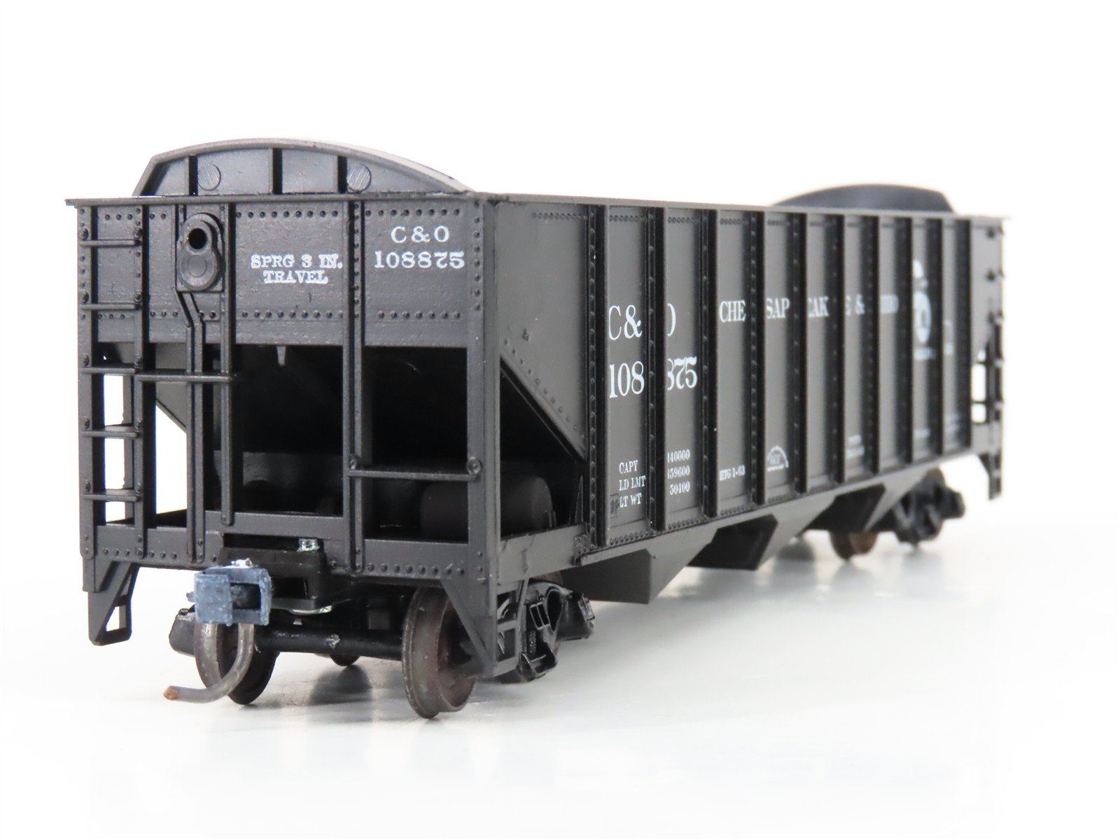 LOT of 2 HO Scale Roundhouse 1499 C&O Progress 3-Bay Open Hopper - Upgraded