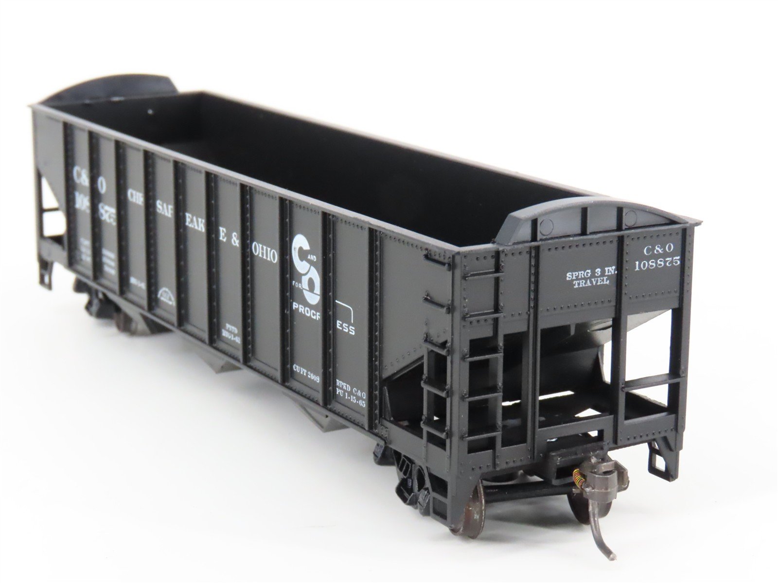 LOT of 2 HO Scale Roundhouse 1499 C&O Progress 3-Bay Open Hopper - Upgraded