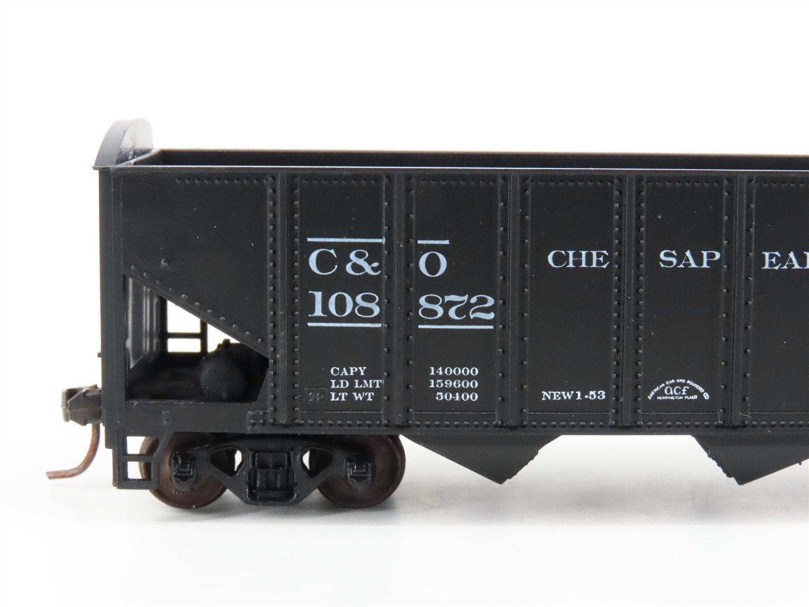 LOT of 2 HO Scale Roundhouse 1499 C&O Progress 3-Bay Open Hopper - Upgraded