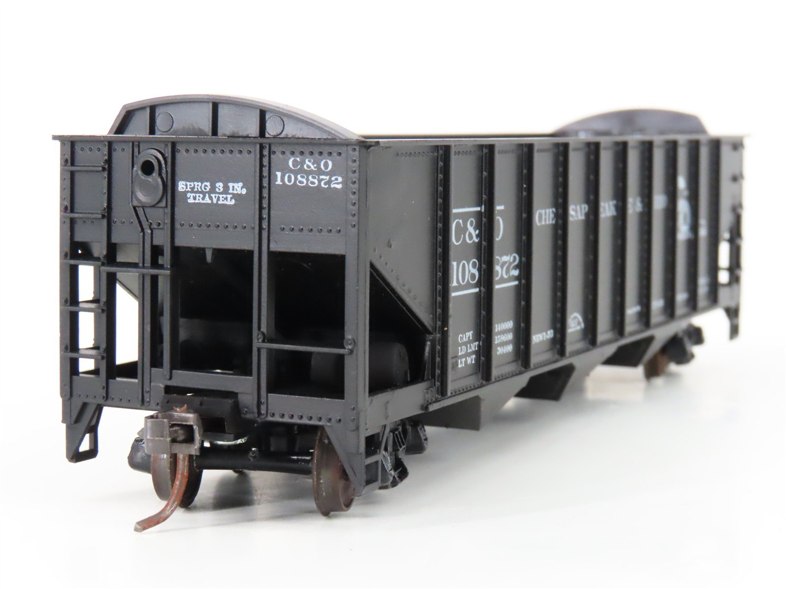 LOT of 2 HO Scale Roundhouse 1499 C&O Progress 3-Bay Open Hopper - Upgraded