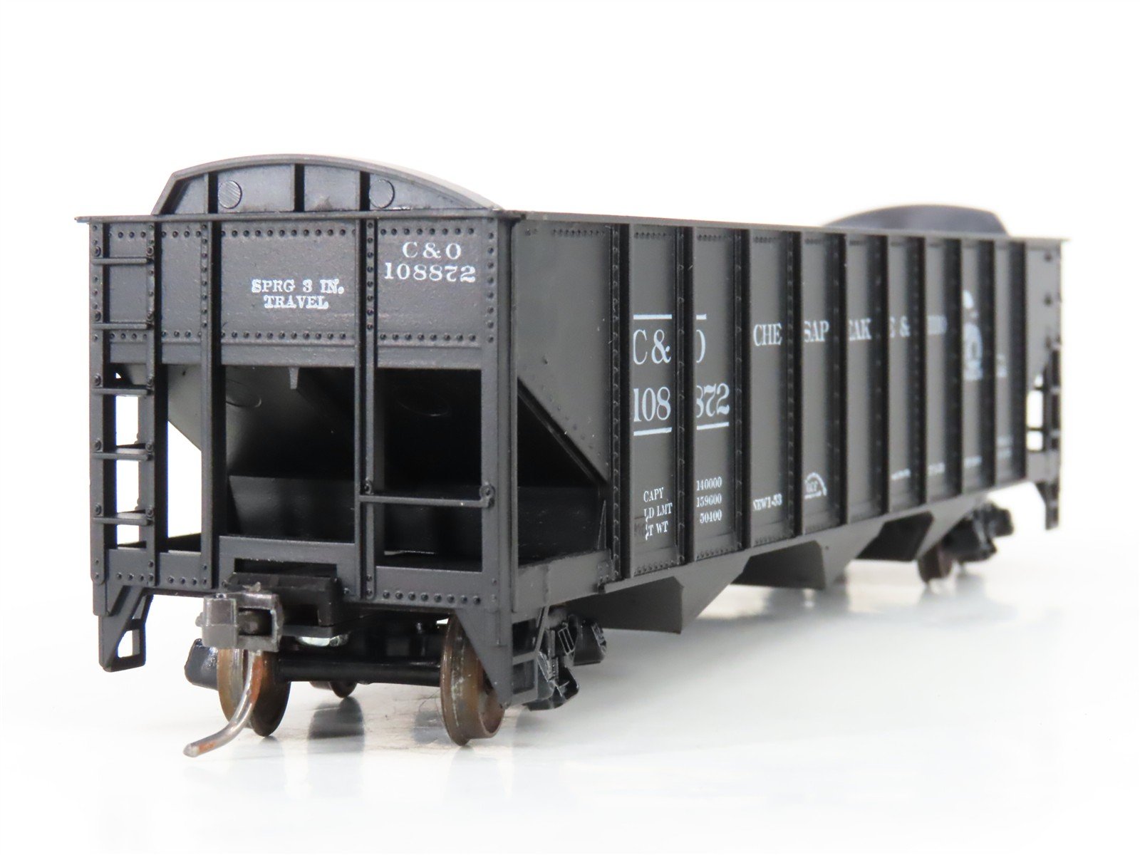 LOT of 2 HO Scale Roundhouse 1499 C&O Progress 3-Bay Open Hopper - Upgraded