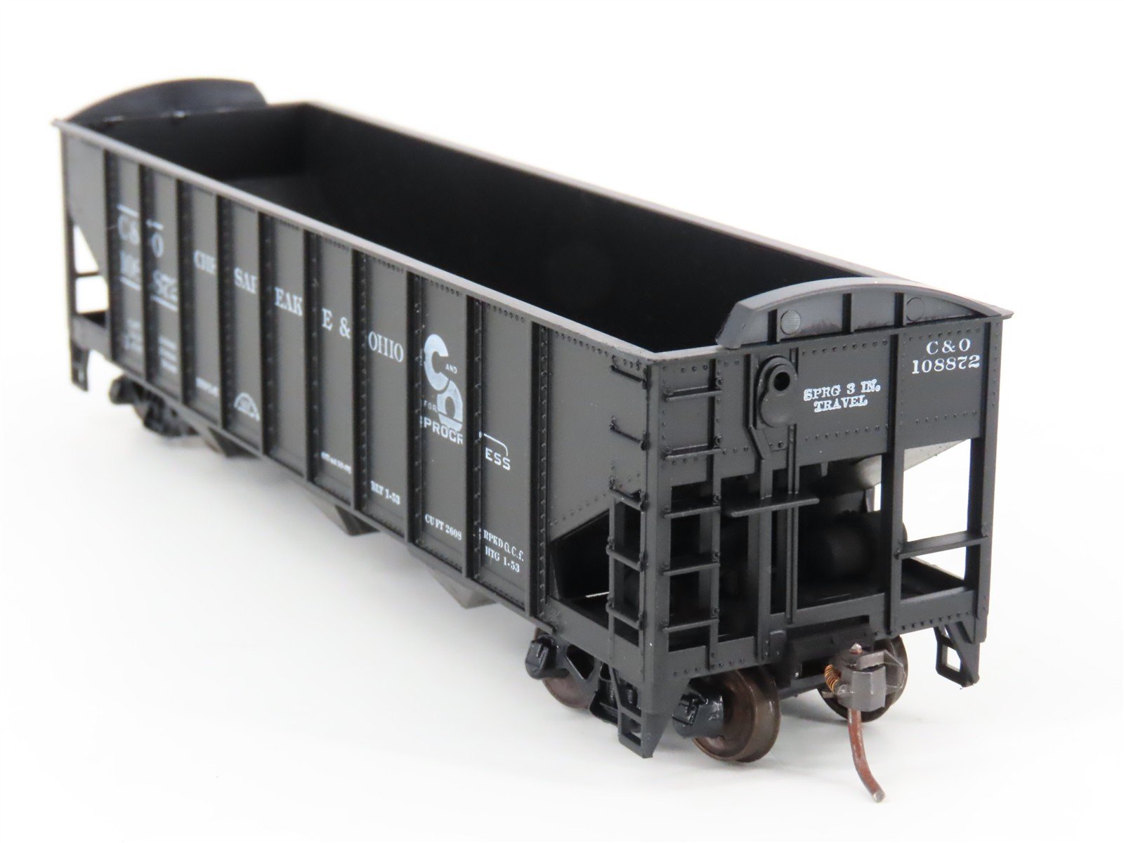 LOT of 2 HO Scale Roundhouse 1499 C&O Progress 3-Bay Open Hopper - Upgraded