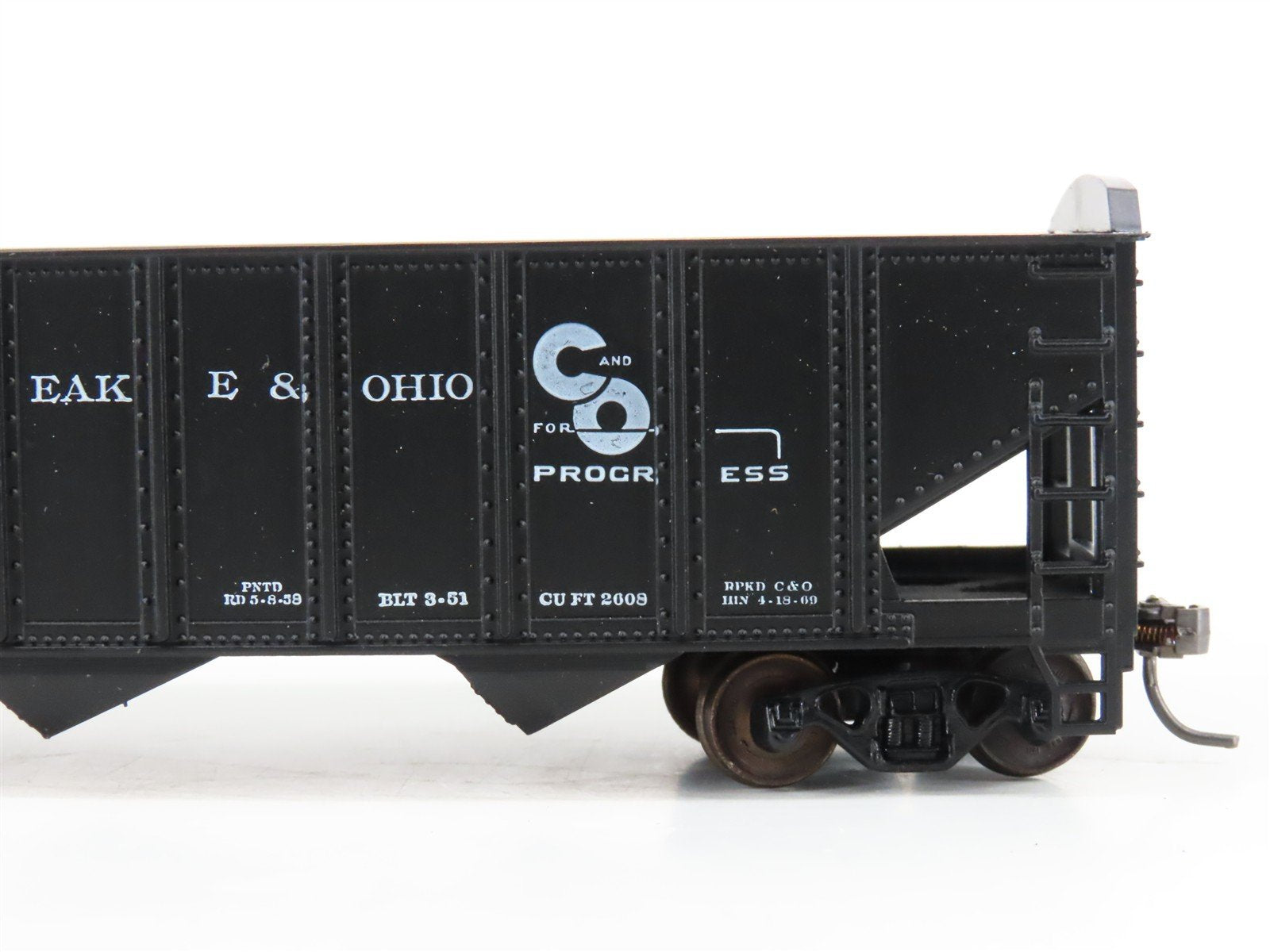 LOT of 2 HO Scale Roundhouse 1499 C&O Progress 3-Bay Open Hopper - Upgraded