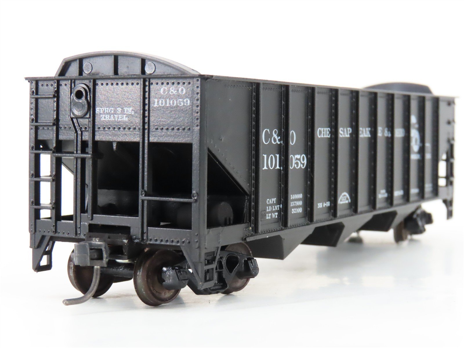 LOT of 2 HO Scale Roundhouse 1499 C&O Progress 3-Bay Open Hopper - Upgraded