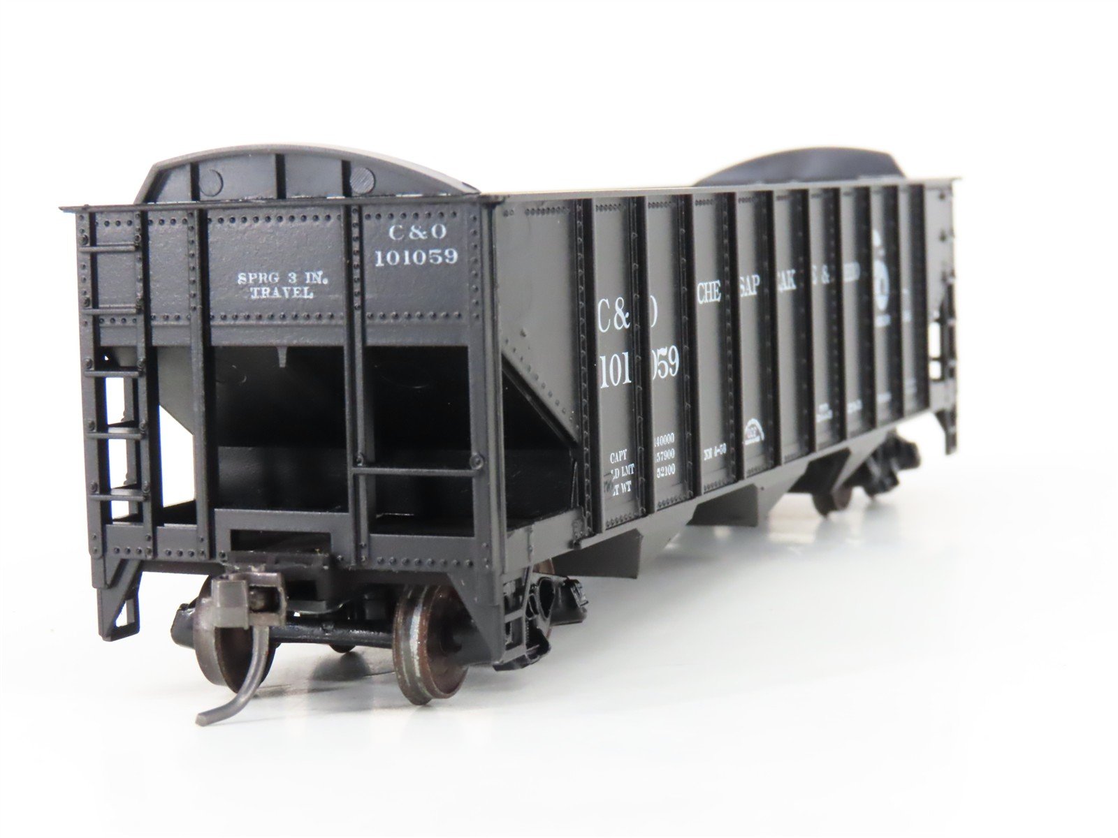 LOT of 2 HO Scale Roundhouse 1499 C&O Progress 3-Bay Open Hopper - Upgraded
