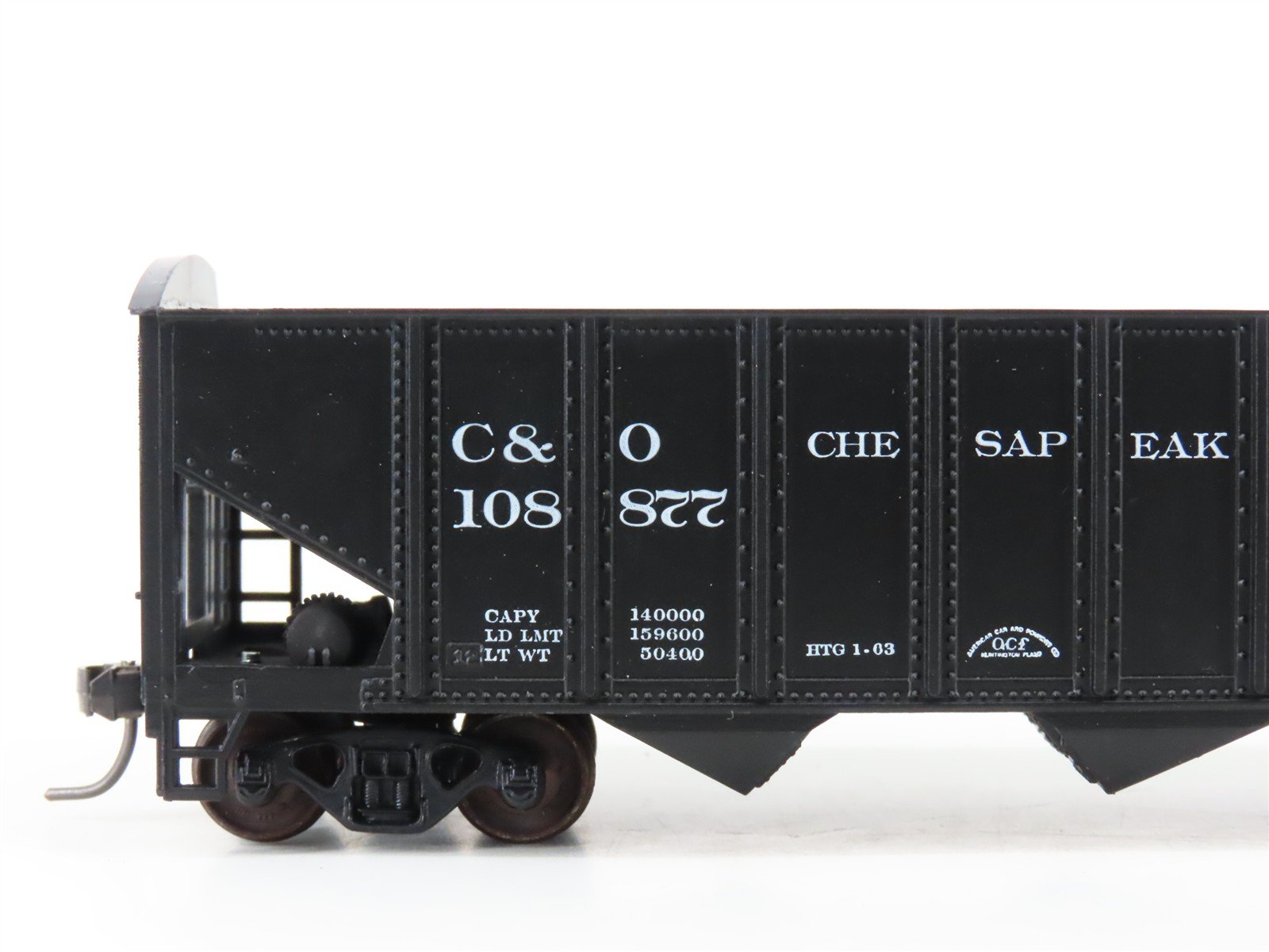 LOT of 2 HO Scale Roundhouse 1499 C&O Progress 3-Bay Open Hopper - Upgraded