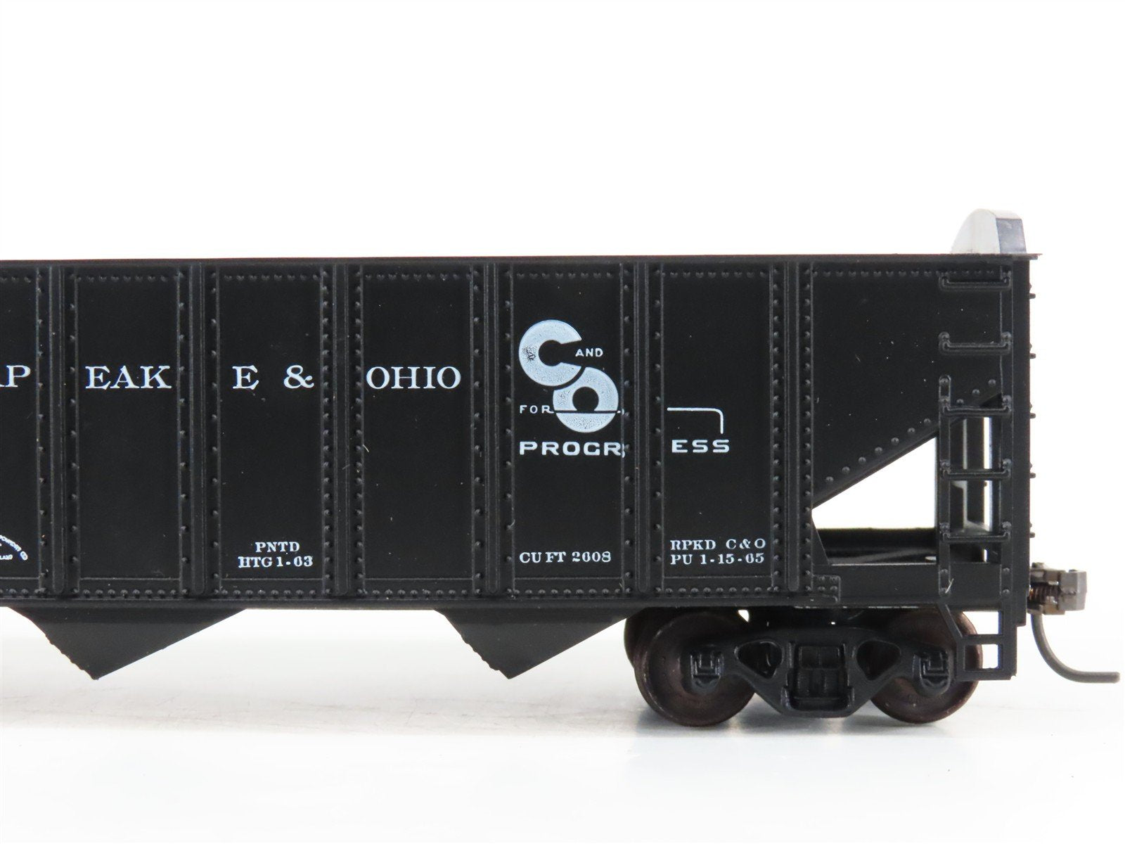 LOT of 2 HO Scale Roundhouse 1499 C&O Progress 3-Bay Open Hopper - Upgraded