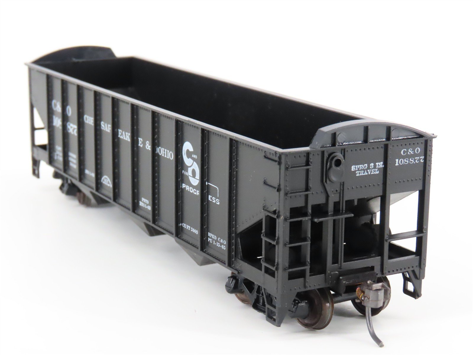 LOT of 2 HO Scale Roundhouse 1499 C&O Progress 3-Bay Open Hopper - Upgraded