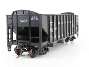HO Scale Roundhouse 1499 C&O Progress 3-Bay Open Hopper #101048 - Upgraded