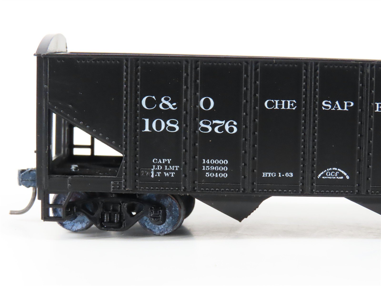 LOT of 2 HO Scale Roundhouse 1499 C&O Progress 3-Bay Open Hopper - Upgraded