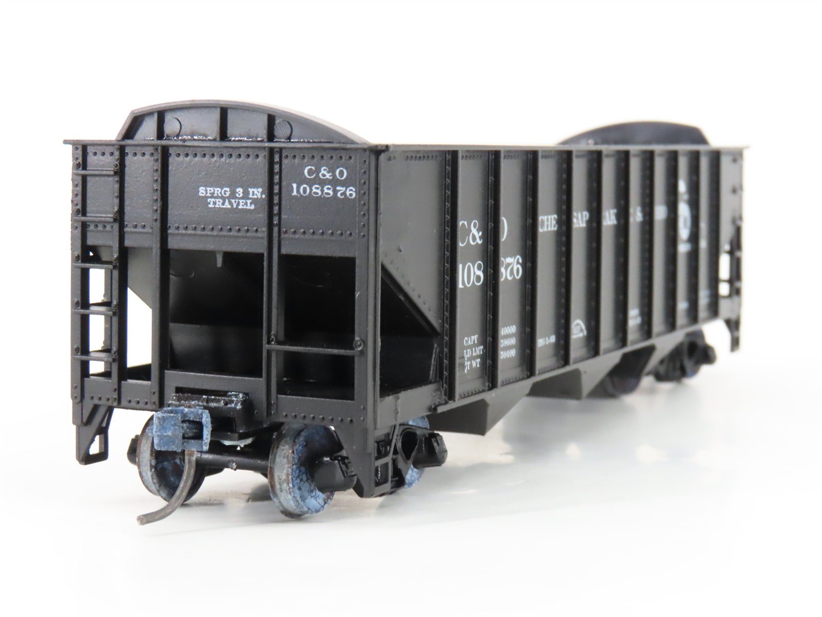 LOT of 2 HO Scale Roundhouse 1499 C&O Progress 3-Bay Open Hopper - Upgraded