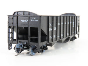 LOT of 2 HO Scale Roundhouse 1499 C&O Progress 3-Bay Open Hopper - Upgraded