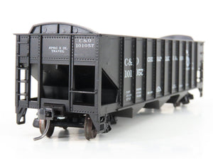 LOT of 2 HO Scale Roundhouse 1499 C&O Progress 3-Bay Open Hopper - Upgraded