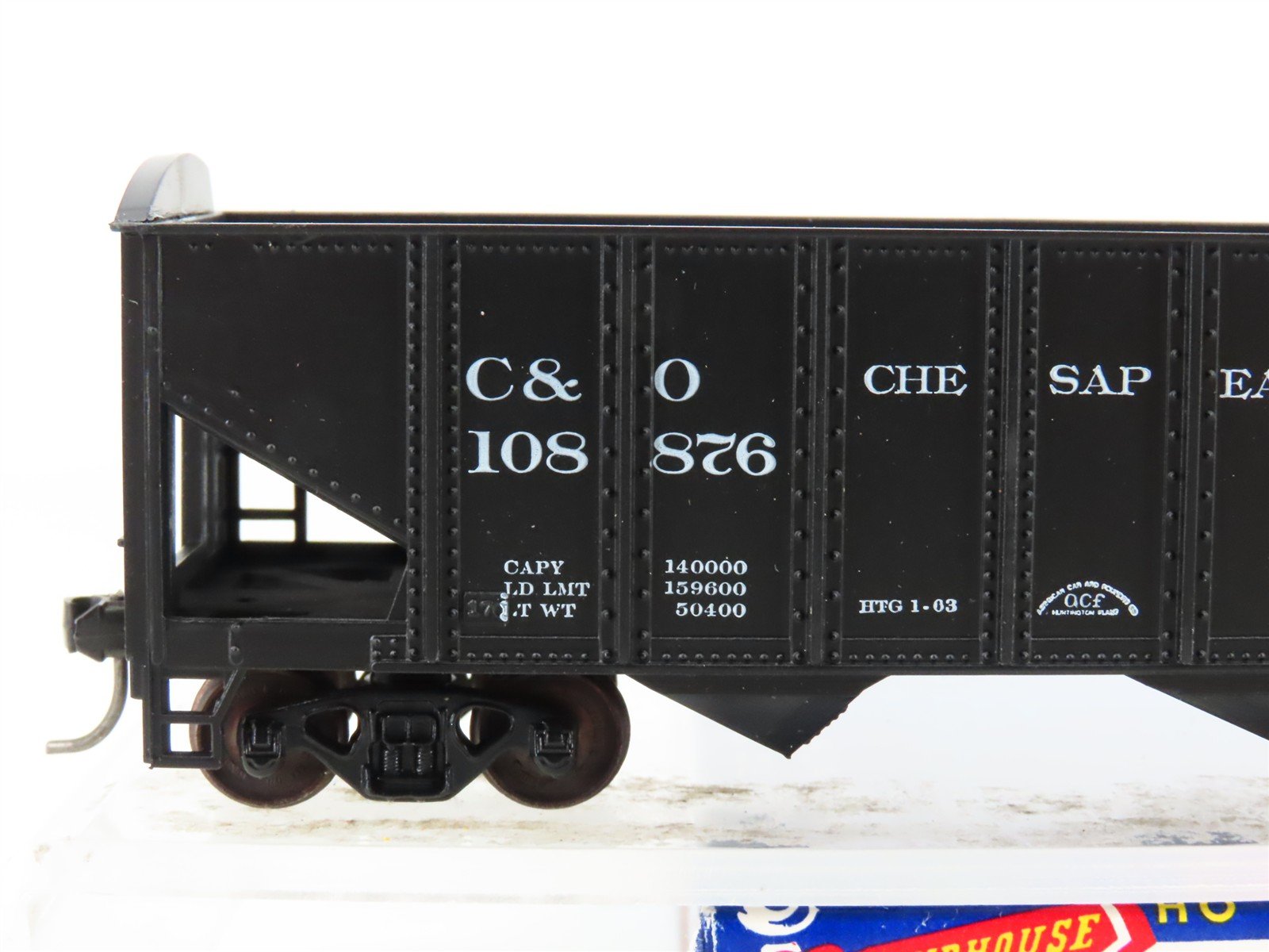 HO Scale Roundhouse 1499 C&O Progress 3-Bay Open Hopper #108876 - Upgraded