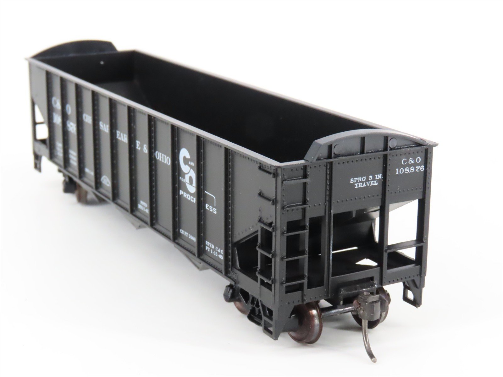 HO Scale Roundhouse 1499 C&O Progress 3-Bay Open Hopper #108876 - Upgraded