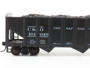 LOT of 2 HO Roundhouse 1499 C&O Progress 3-Bay Hopper w/ Coal Load - Upgraded