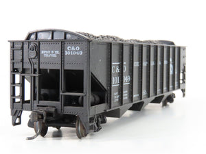 LOT of 2 HO Roundhouse 1499 C&O Progress 3-Bay Hopper w/ Coal Load - Upgraded