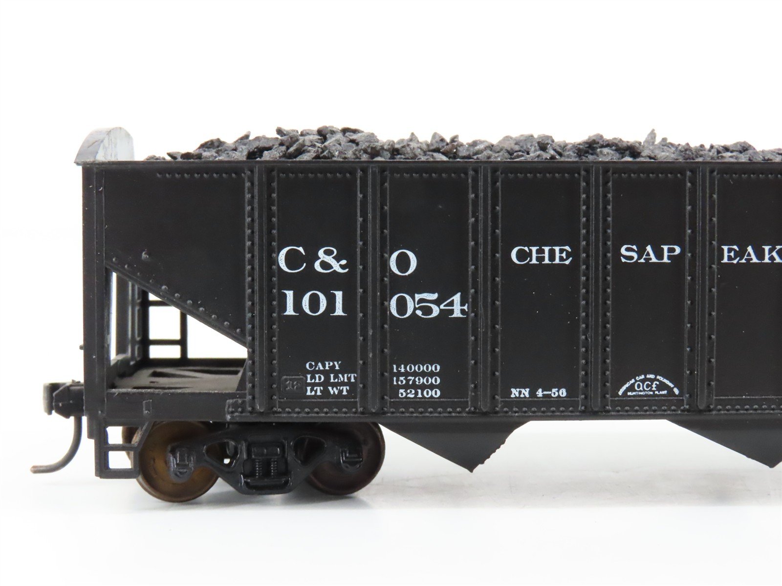 LOT of 2 HO Roundhouse 1499 C&O Progress 3-Bay Hopper w/ Coal Load - Upgraded