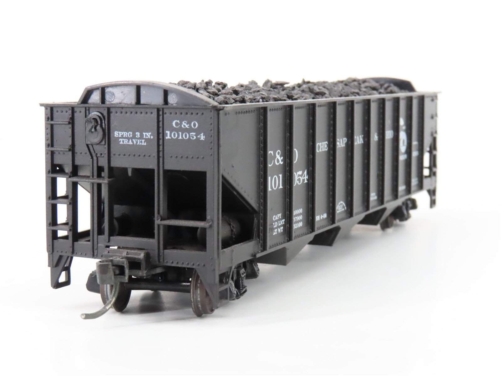 LOT of 2 HO Roundhouse 1499 C&O Progress 3-Bay Hopper w/ Coal Load - Upgraded