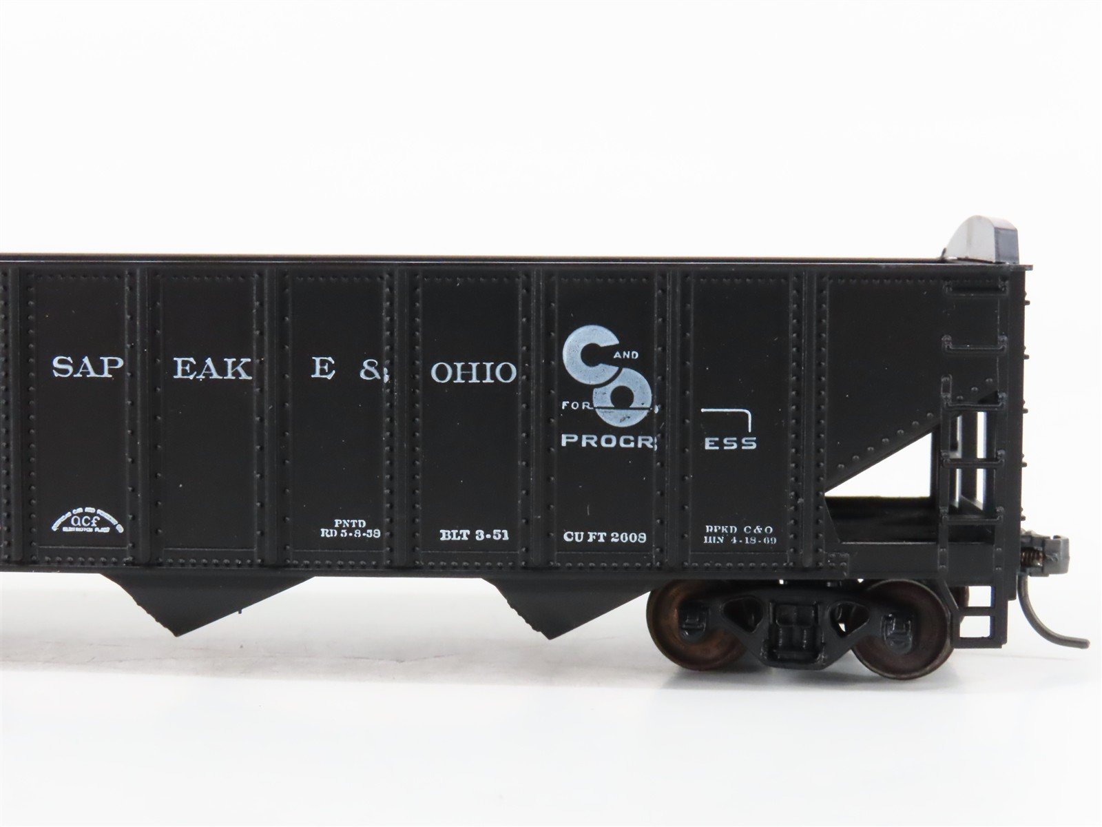 LOT of 2 HO Scale Roundhouse 1499 C&O Progress 3-Bay Open Hopper - Upgraded