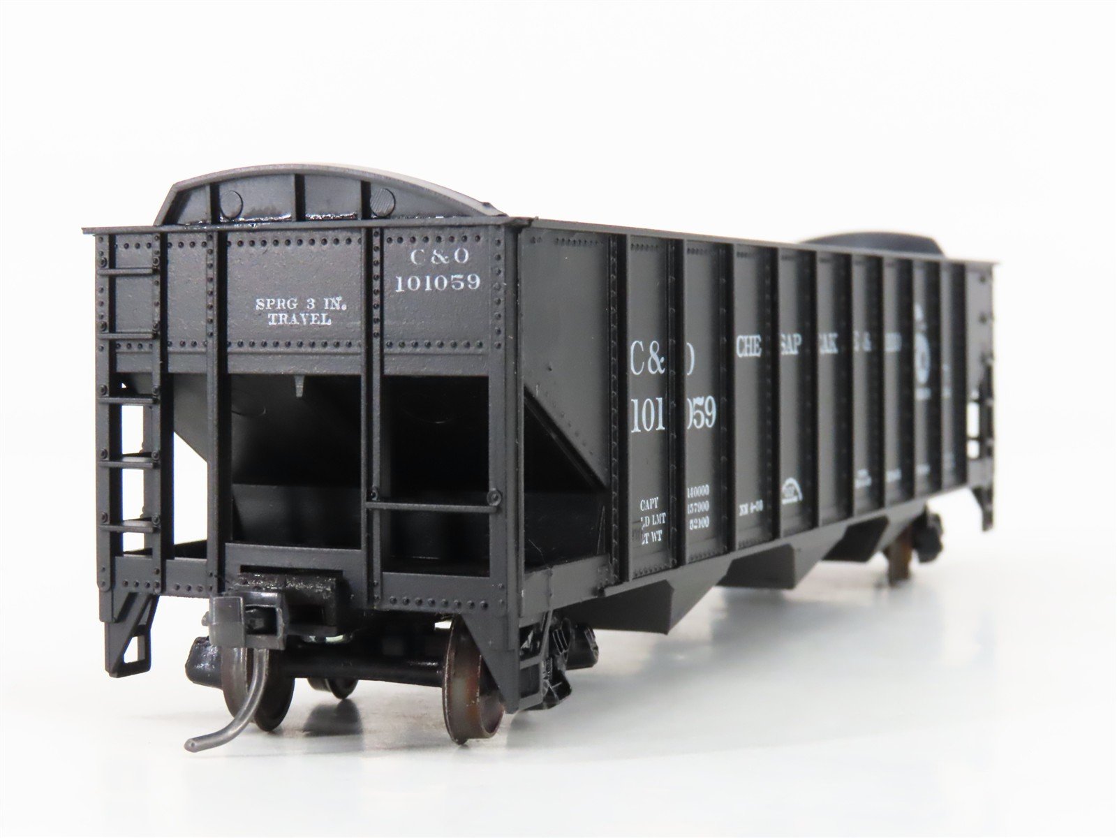 LOT of 2 HO Scale Roundhouse 1499 C&O Progress 3-Bay Open Hopper - Upgraded