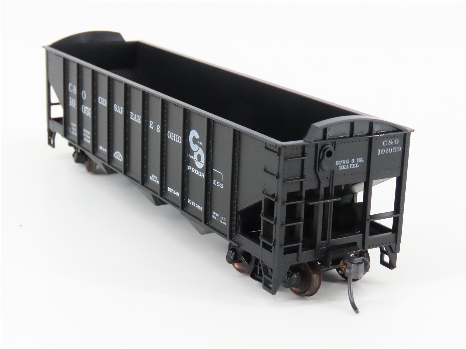 LOT of 2 HO Scale Roundhouse 1499 C&O Progress 3-Bay Open Hopper - Upgraded