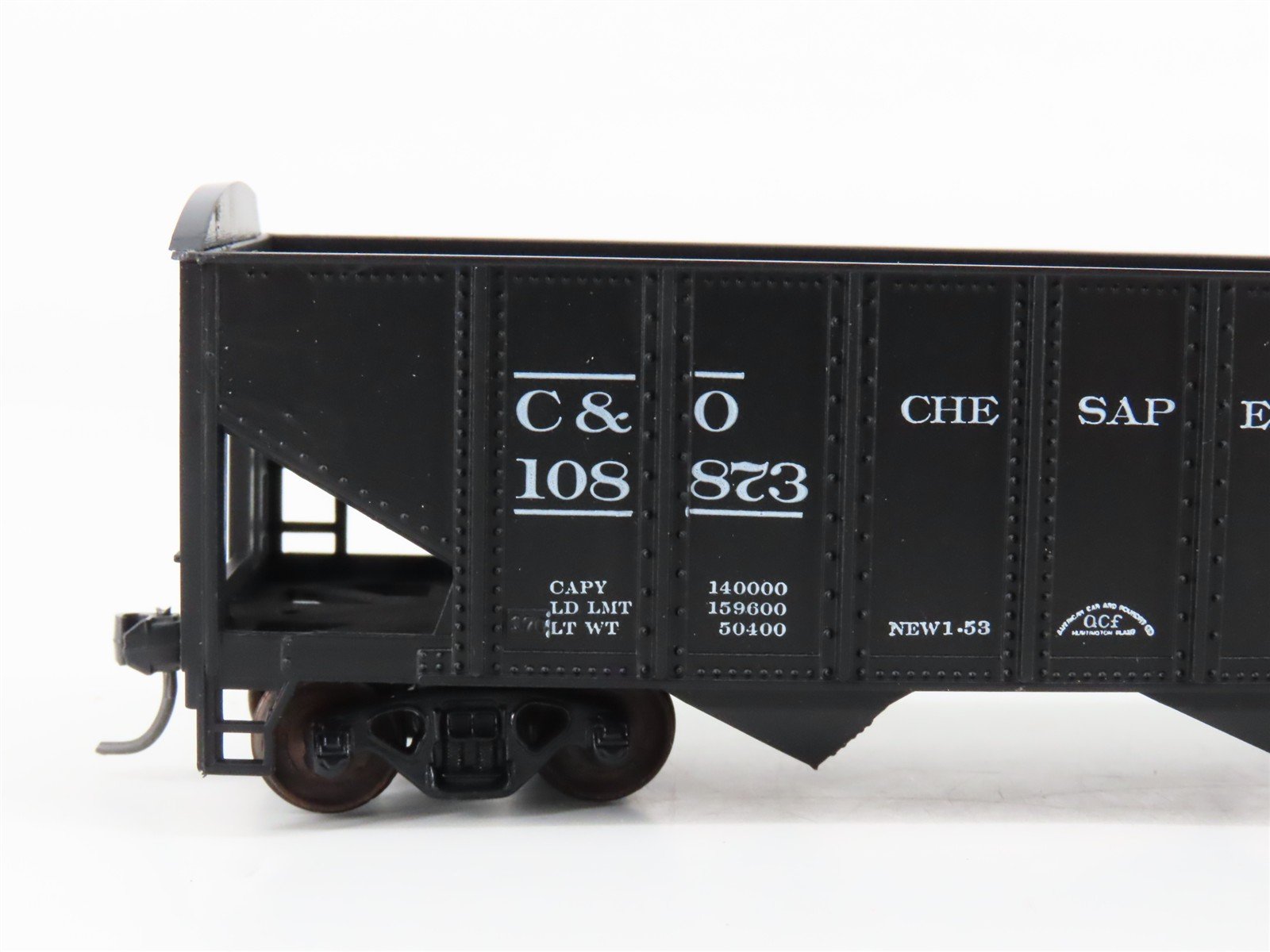 LOT of 2 HO Scale Roundhouse 1499 C&O Progress 3-Bay Open Hopper - Upgraded