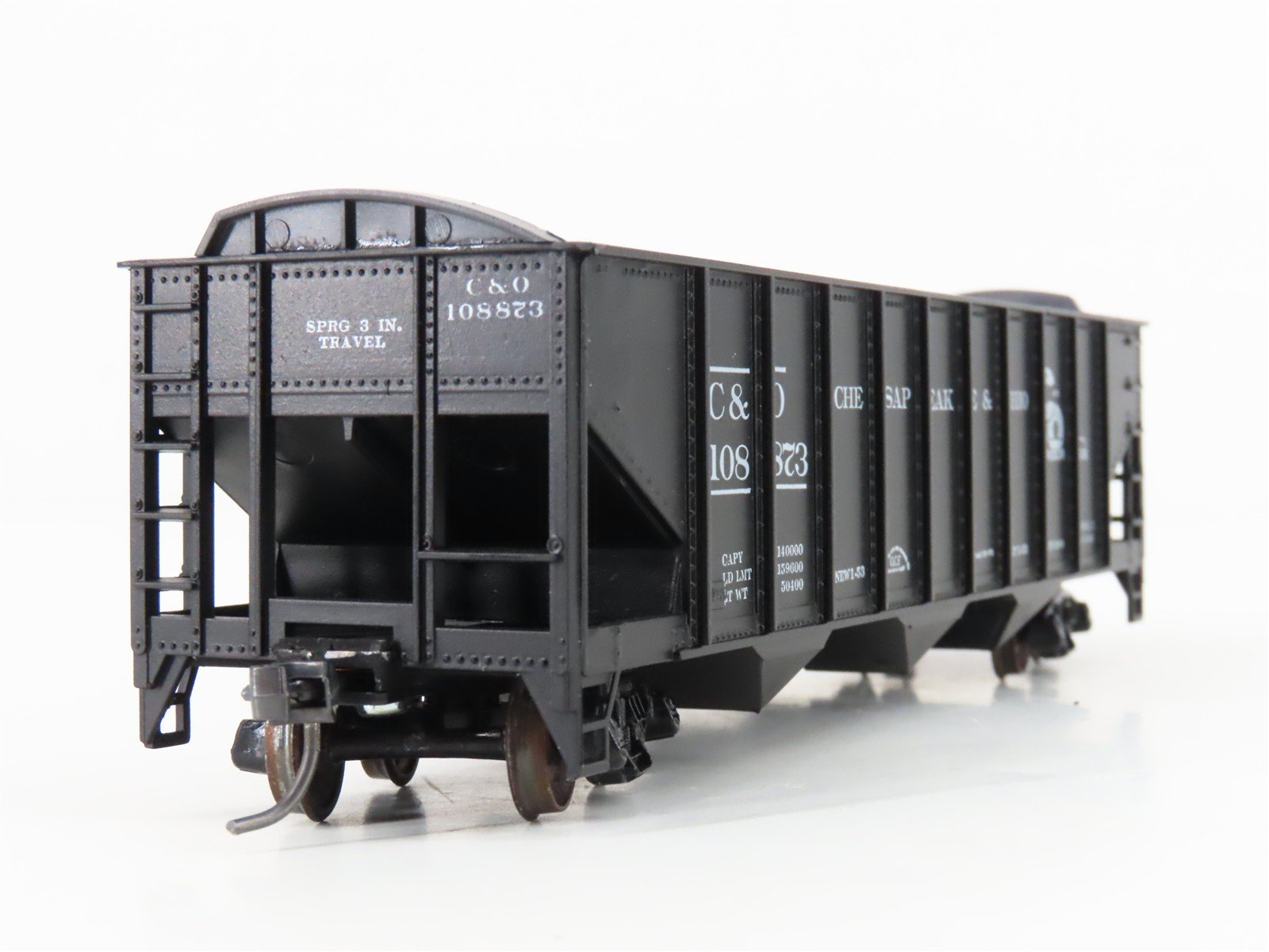 LOT of 2 HO Scale Roundhouse 1499 C&O Progress 3-Bay Open Hopper - Upgraded