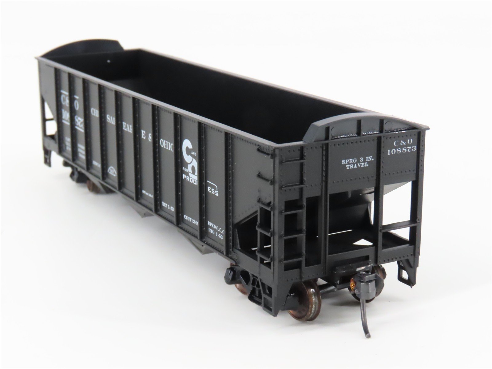 LOT of 2 HO Scale Roundhouse 1499 C&O Progress 3-Bay Open Hopper - Upgraded