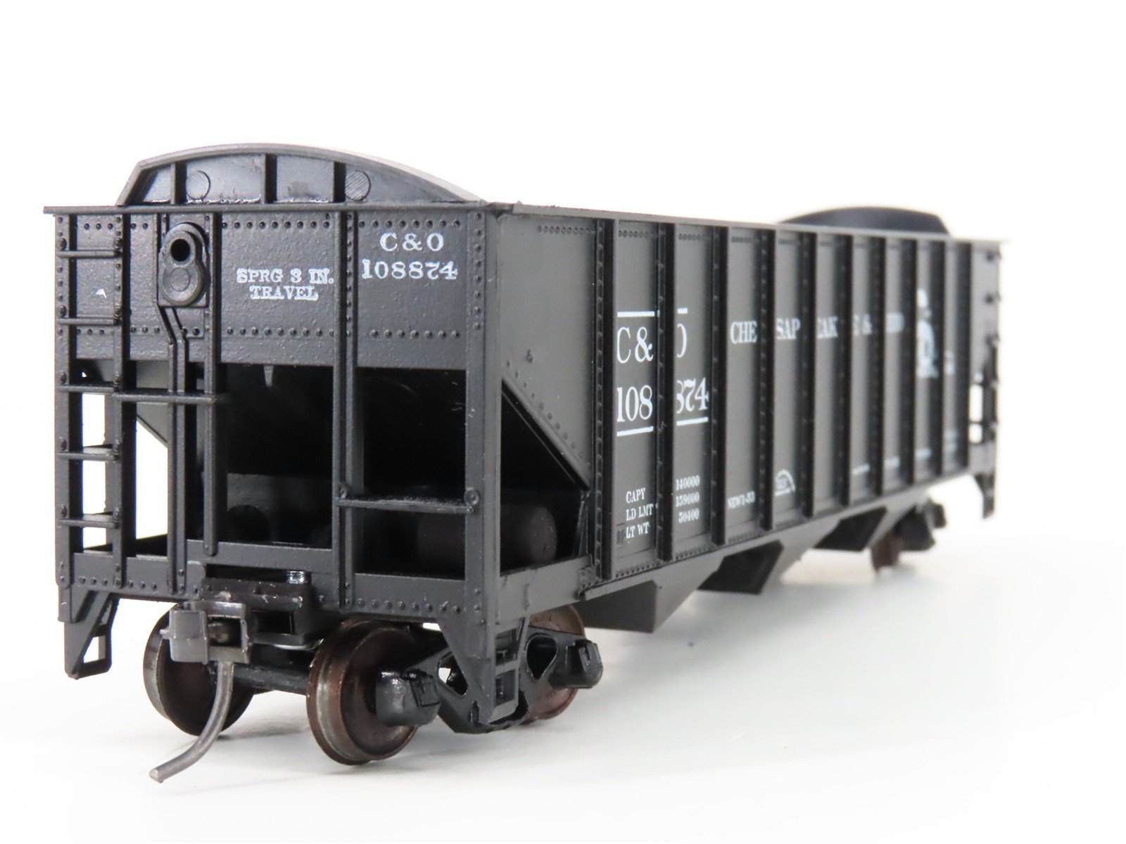 HO Scale Roundhouse 1499 C&O Progress 3-Bay Open Hopper #108874 - Upgraded