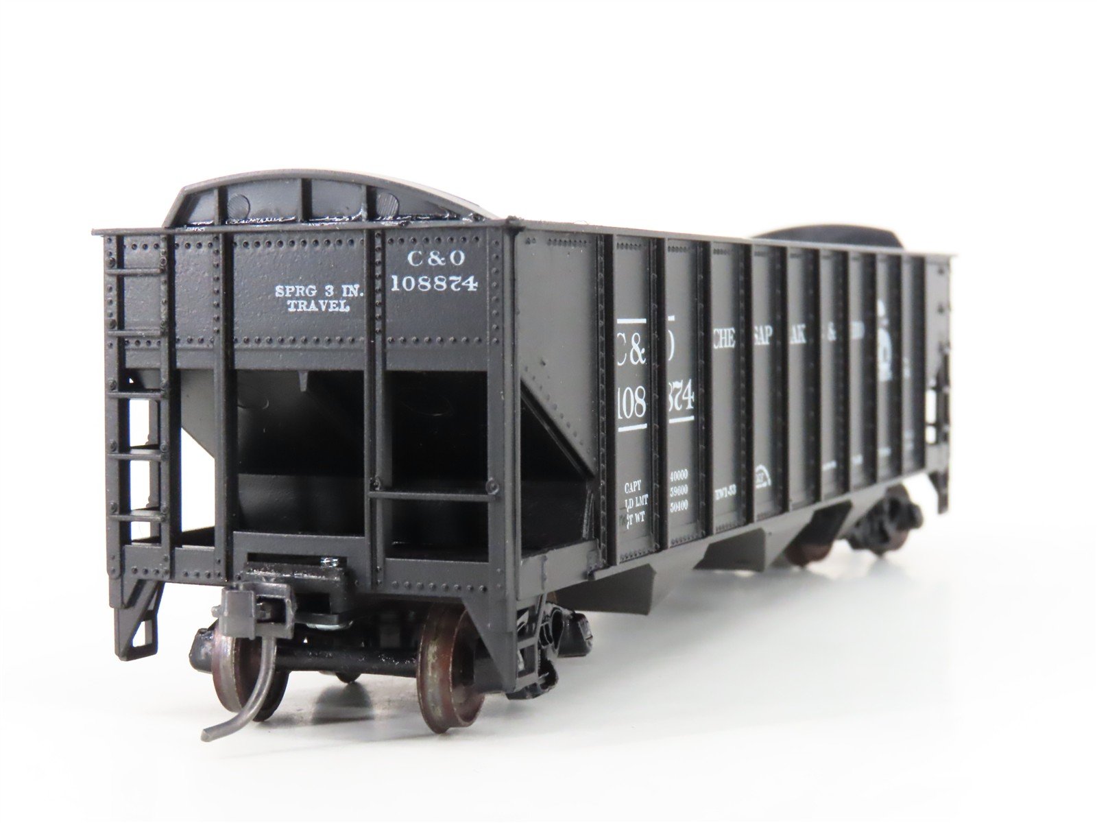 HO Scale Roundhouse 1499 C&O Progress 3-Bay Open Hopper #108874 - Upgraded