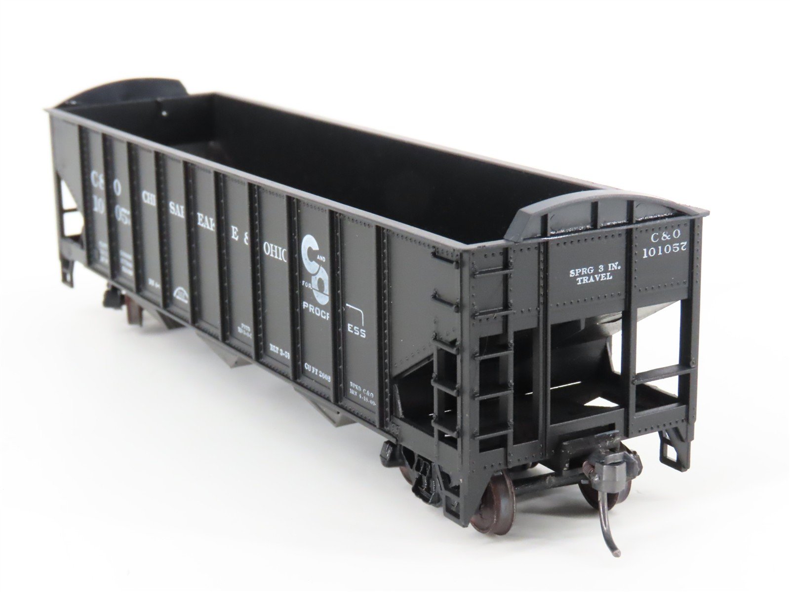 HO Scale Roundhouse 1499 C&O Progress 3-Bay Open Hopper #101057 - Upgraded