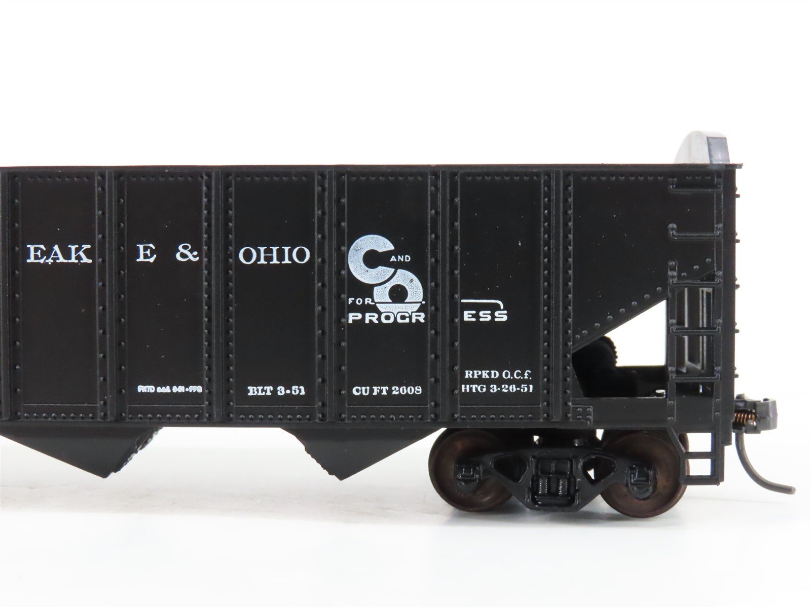LOT of 2 HO Scale Roundhouse 1499 C&O Progress 3-Bay Open Hopper - Upgraded
