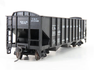 LOT of 2 HO Scale Roundhouse 1499 C&O Progress 3-Bay Open Hopper - Upgraded