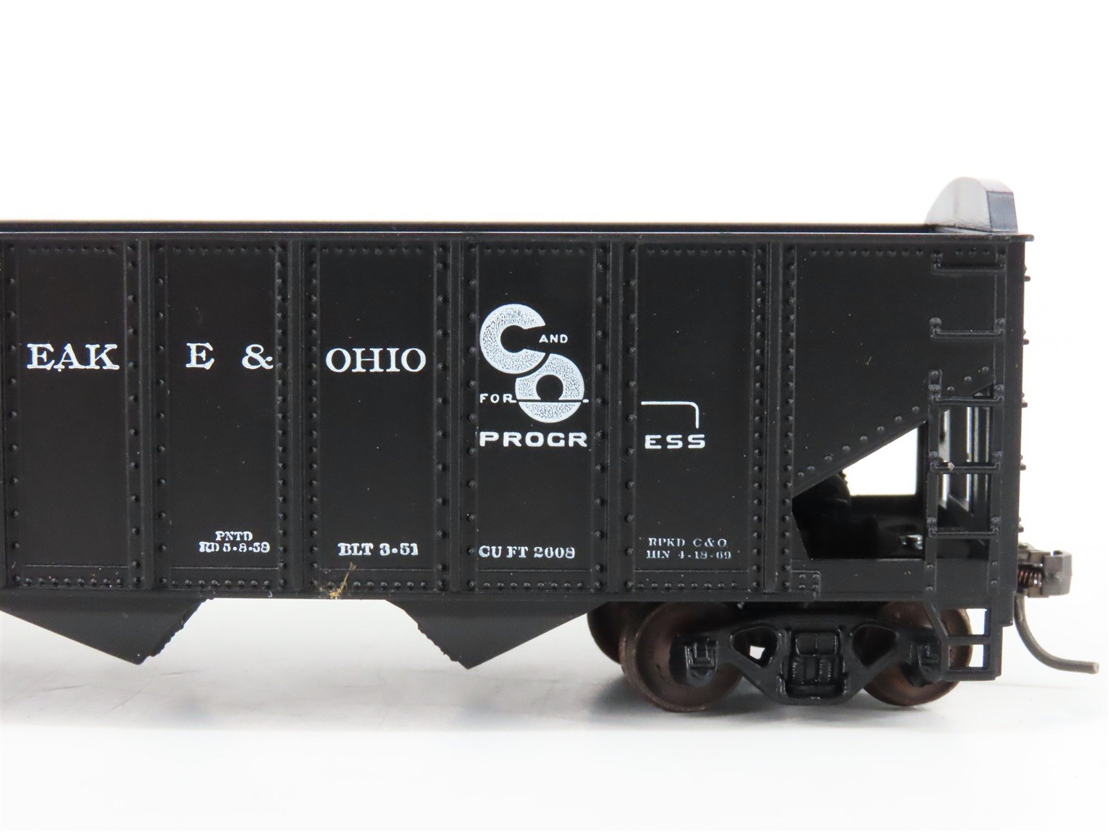 LOT of 2 HO Scale Roundhouse 1499 C&O Progress 3-Bay Open Hopper - Upgraded