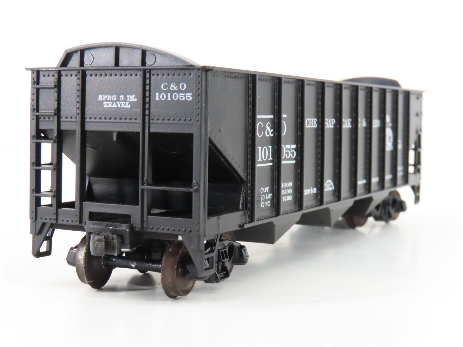 HO Scale Roundhouse 1499 C&O Progress 3-Bay Open Hopper #101055 - Upgraded