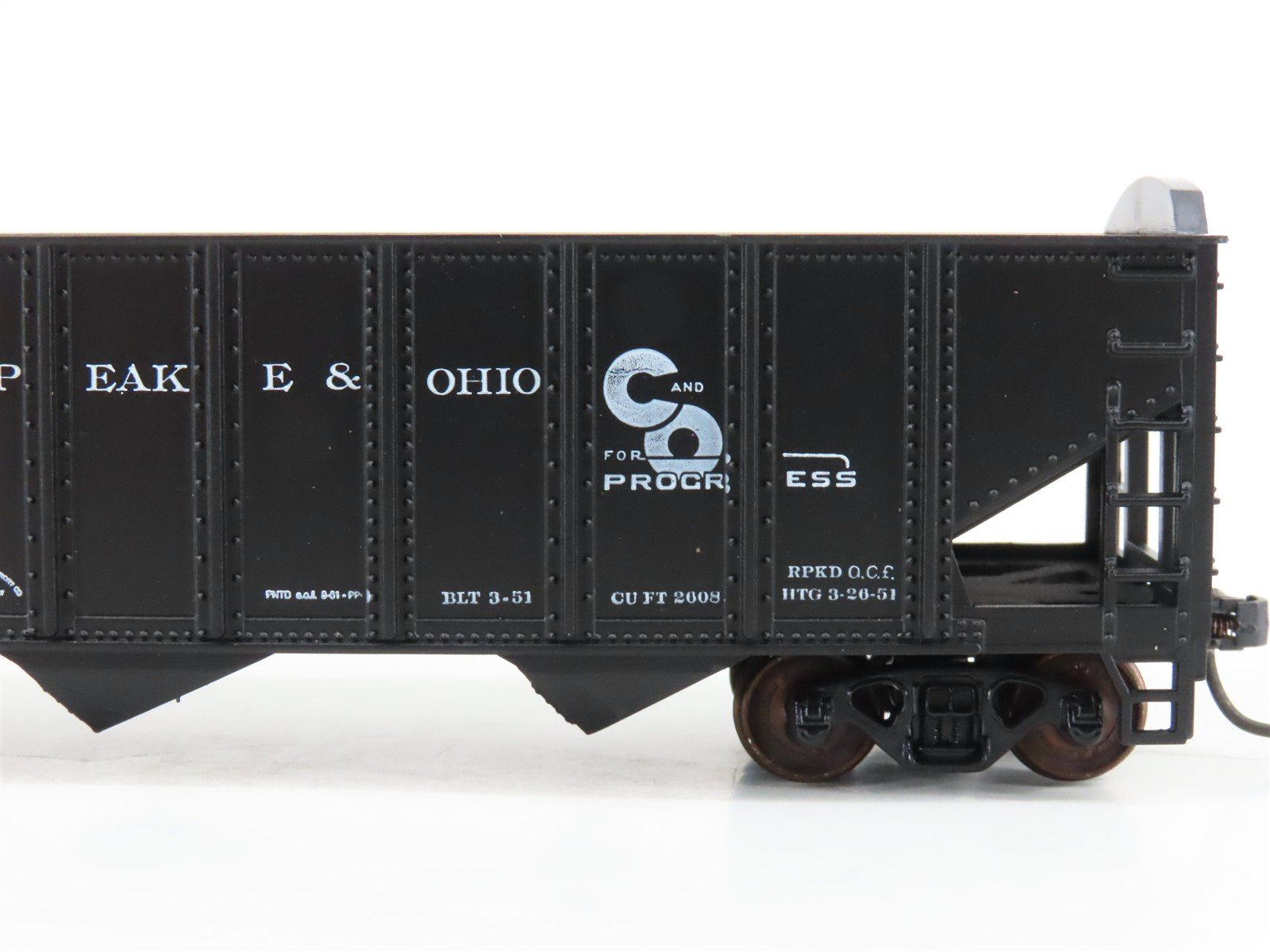 LOT of 2 HO Scale Roundhouse 1499 C&O Progress 3-Bay Open Hopper - Upgraded