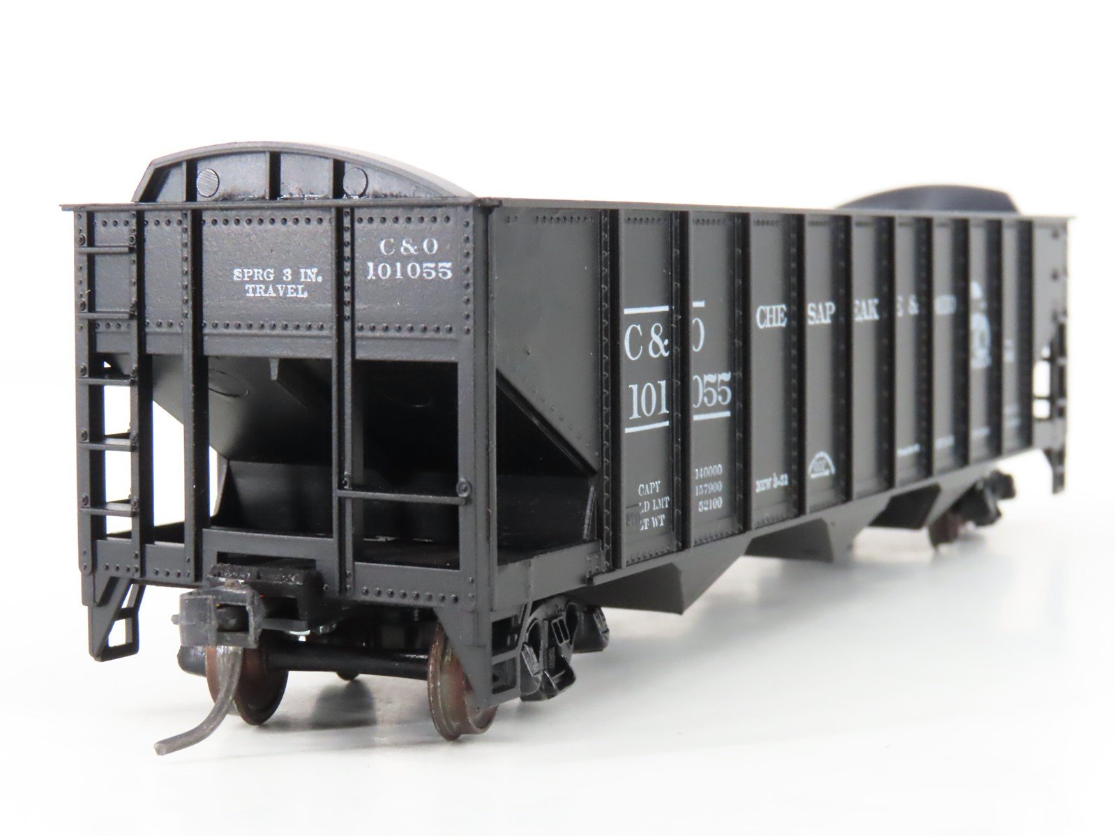 LOT of 2 HO Scale Roundhouse 1499 C&O Progress 3-Bay Open Hopper - Upgraded