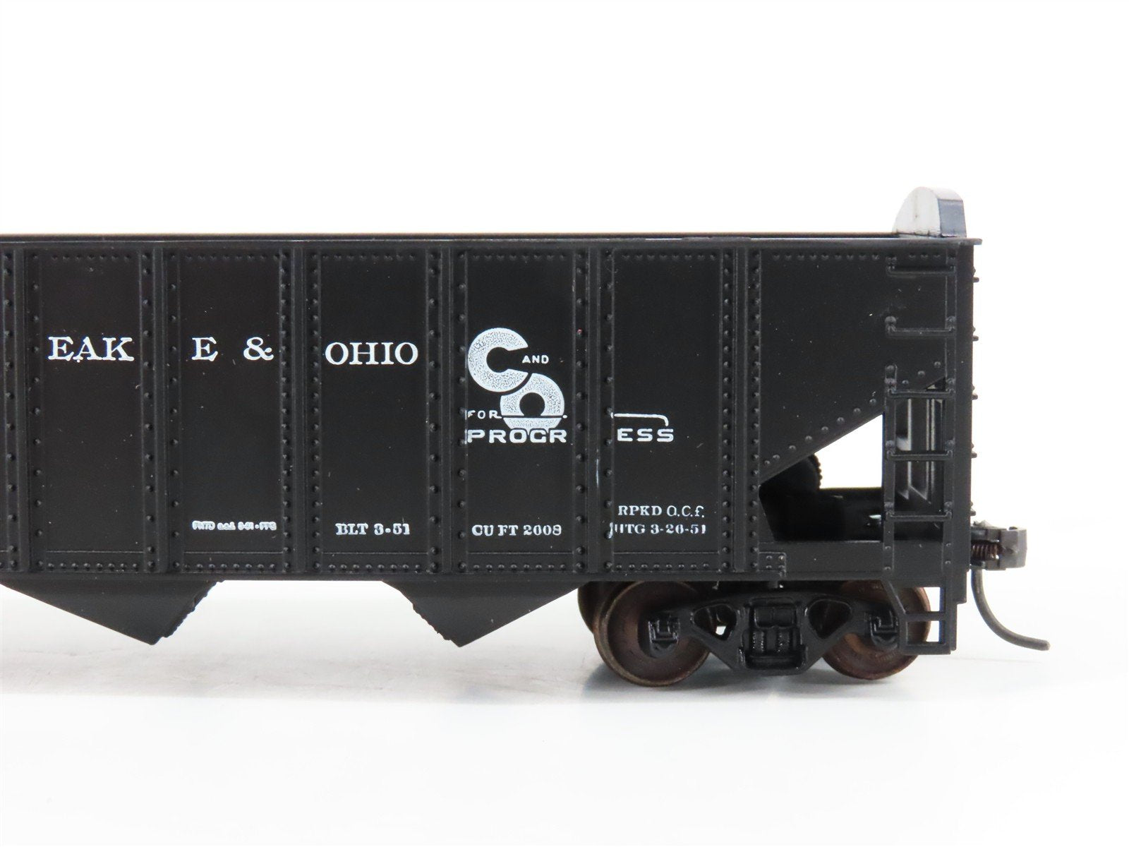 LOT of 2 HO Scale Roundhouse 1499 C&O Progress 3-Bay Open Hopper - Upgraded