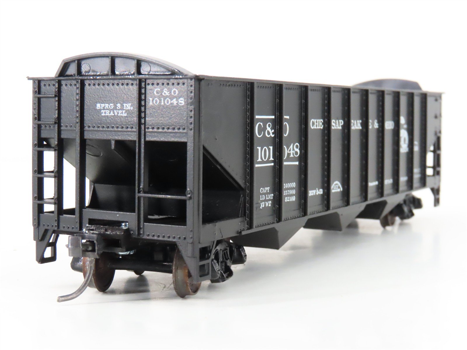 LOT of 2 HO Scale Roundhouse 1499 C&O Progress 3-Bay Open Hopper - Upgraded